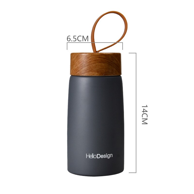 Liten 304 rustfritt stål termos krus kopp isolert vakuum kolbe reise kaffe krus kopp tumbler vann termosmug bærbar flaske: mini termogrå