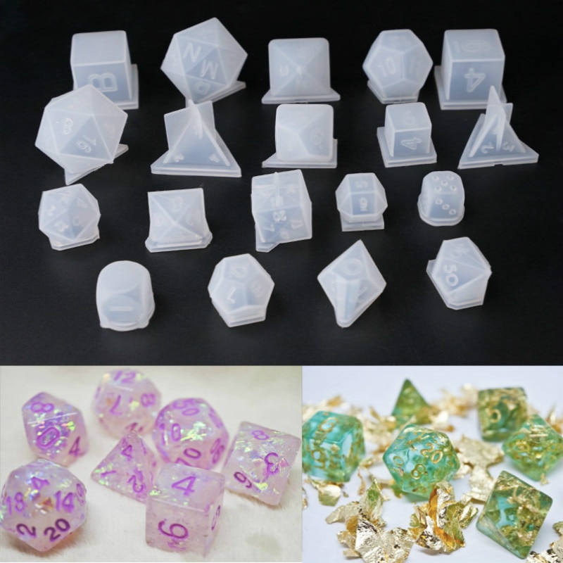 3D Dice Beads Molds UV Resin many kinds DIY Kawaii Epoxy Resin Art Supplies Silicone Molds for Resin