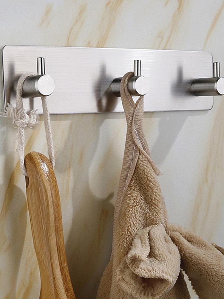Rvs Kapstok Zware Roestvrij Opslag Hanger Opknoping Haken Zelfklevende Rack Bijkeuken Badkamer Accessoires