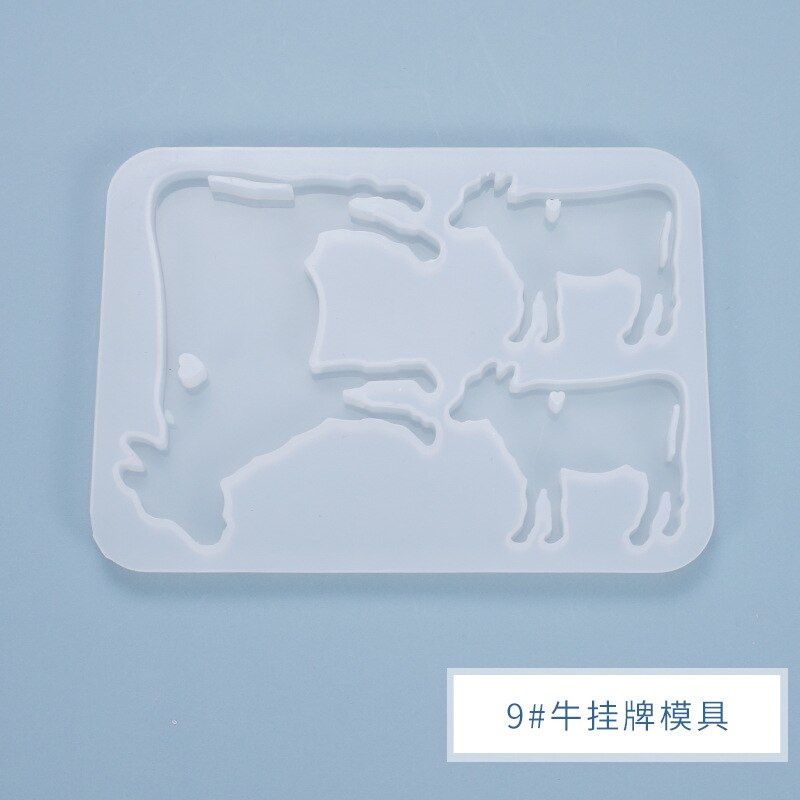 DIY Listing Pendant Resin Mold Handmade Keychain Crystal Epoxy Mold Pendant Ornament Silicone Mold For Resin: 16