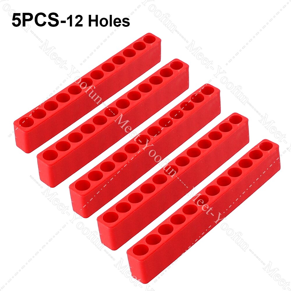 5 stk. kasse arrangør sekskant håndtag rød kasse bærbar holdbar sikkerhed blok udvidelse opbevaring pæn lang skruetrækker bit holder: Cz309