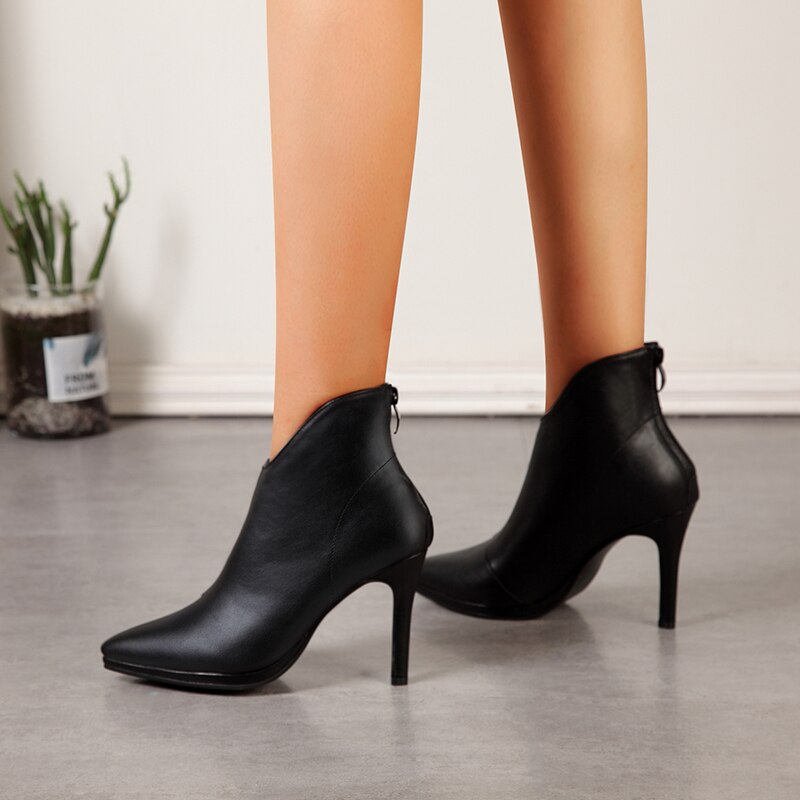 femmes bottines dames talons minces chaussures serpent imprimer botte courte femme automne hiver confortable grande taille chaussures