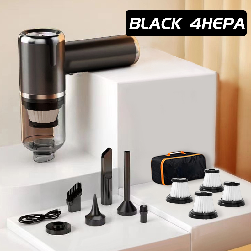 SZUK 148000PA aspiradora de mano Mini aspiradora de coche portátil inalámbrica para electrodomésticos potente soplador de aire: Gris claro