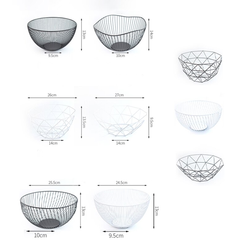 Keuken Mand Container Kom Metalen Draad Mand Fruit Groente Opslag Kommen Afvoer Rek Snack Lade Ei Manden Opslag Kom