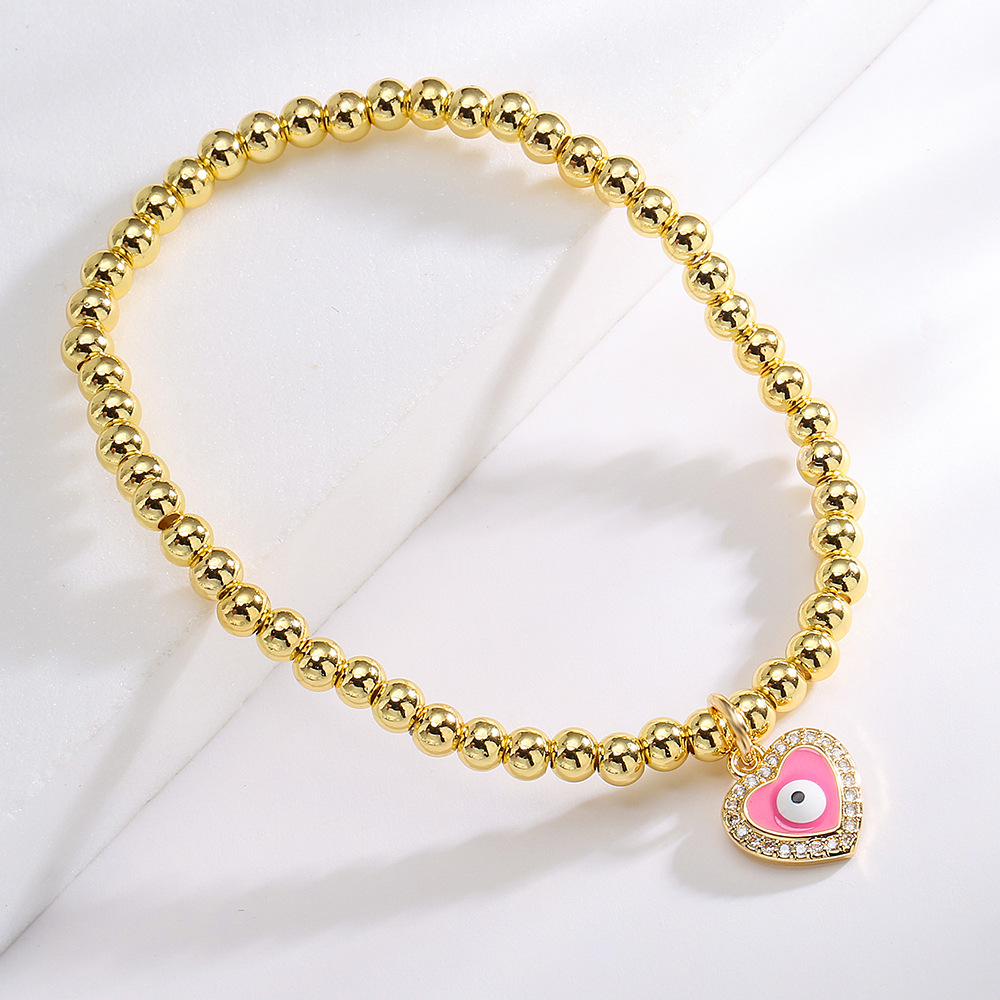 Kleurrijke Zirkoon Turkse Evil Eye Armbanden Bohemian Olie Druipen Hanger Armbanden Dating Sieraden: VERMEIL