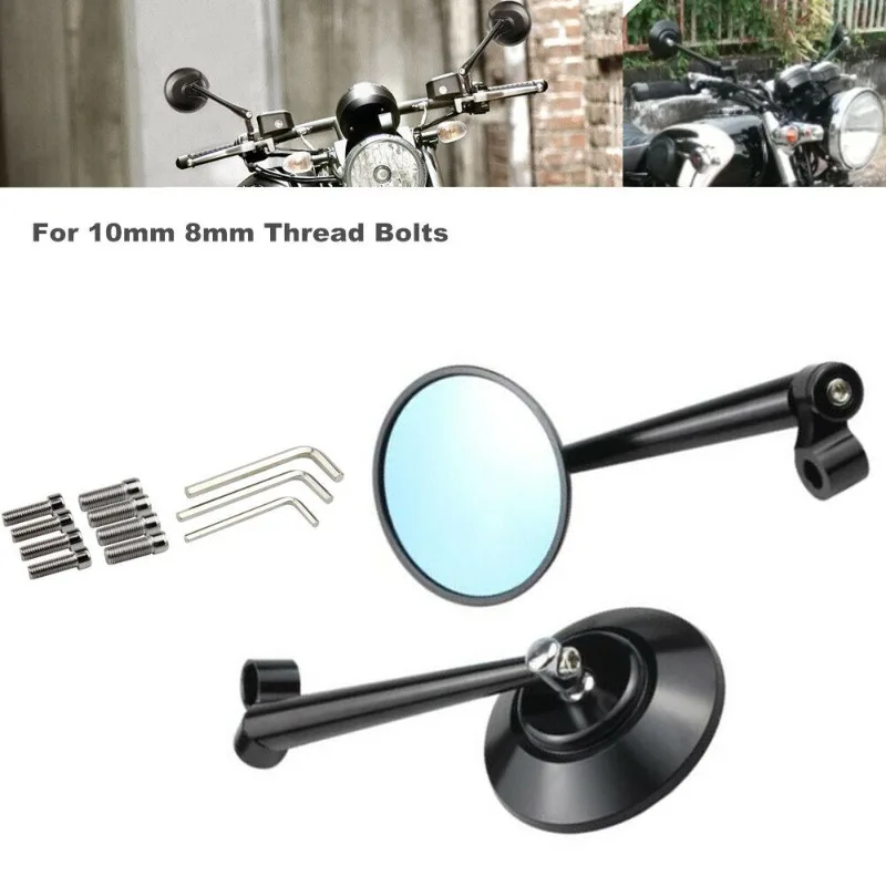 2 Teile/para Universal- 8mm 10mm Motorrad Spiegel Rolle E-Fahrrad Rückspiegel Elektromobil Rückseite Konvexen Spiegel zubehör