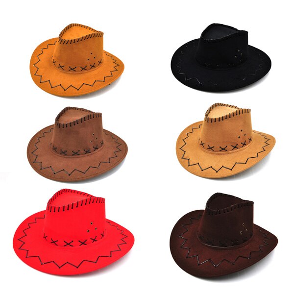 6pcs Child Faux Felt Cowboy Hat Child Cowboy Hat For Kids