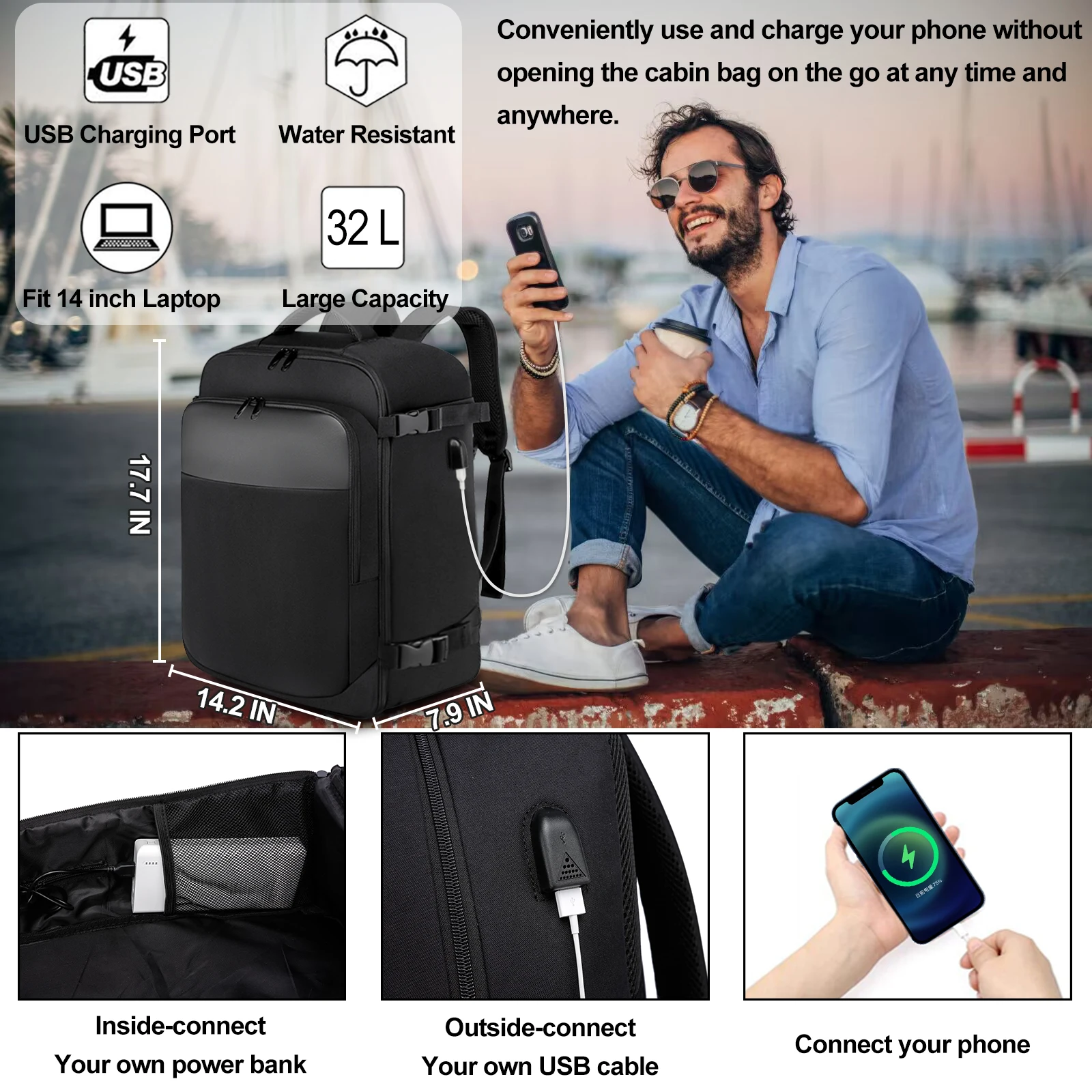 40x20x25 and 45x36x20 Travel backpack,Laptop Backpack,unisex.Multifunctional bag,School Bag, university,trekking rucksack