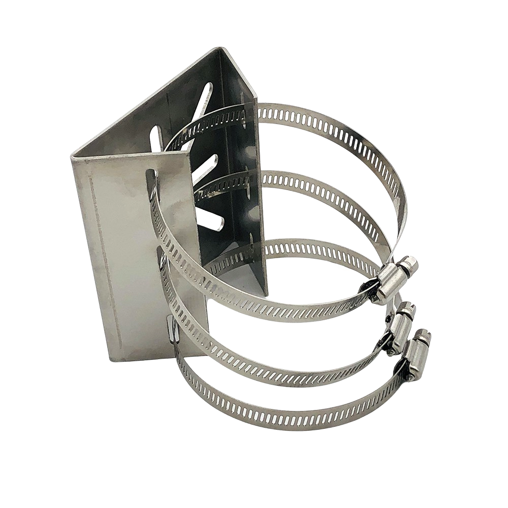 Upright Post Pillar CCTV Camera Bracket Stainless Steel Anti-Rust Pole Mount Vertical Holder Base with Hoops