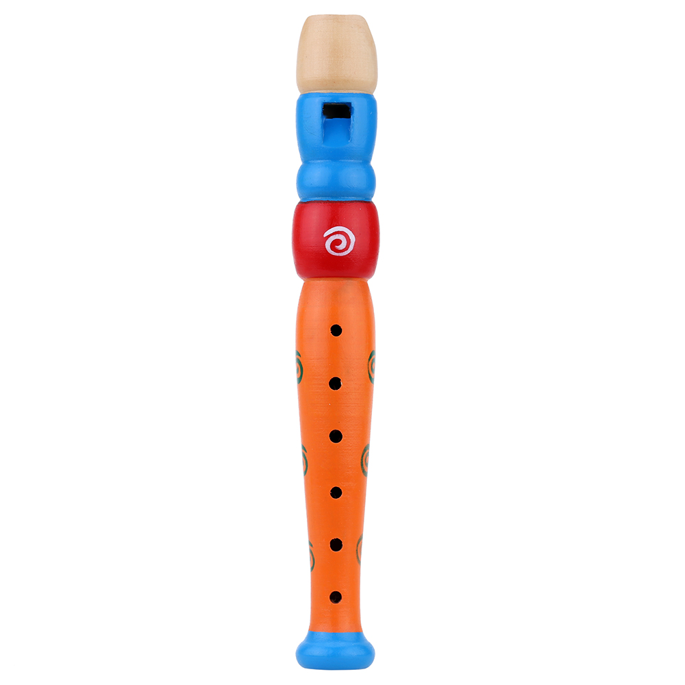 Trä piccolo flöjt ljud musikinstrument tidig utbildning för baby kid barn (slumpmässig färg)