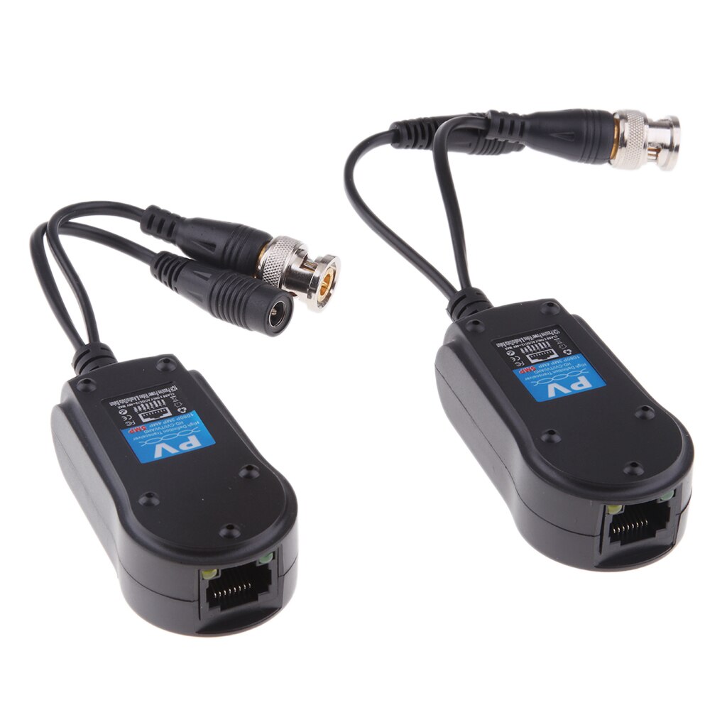 2Pcs ABS Video Balun Video Balun Transceiver Video Balun Passive Black