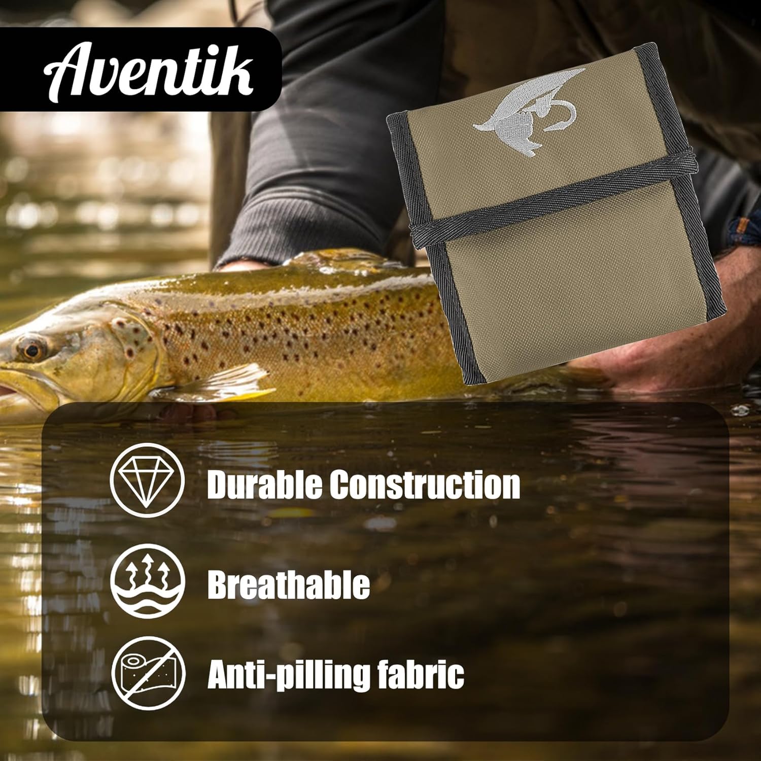 Aventik 10 Pockets Fishing Tackle Binder Fly Fishing Leader Tippet Line Wallet Leader Case Tippet Storage Fly Fishing Packet