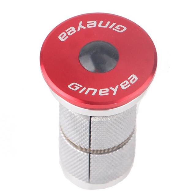 Stuurpen headset expander plug aluminiumlegering vork kern schroeven fiets kit: Rood