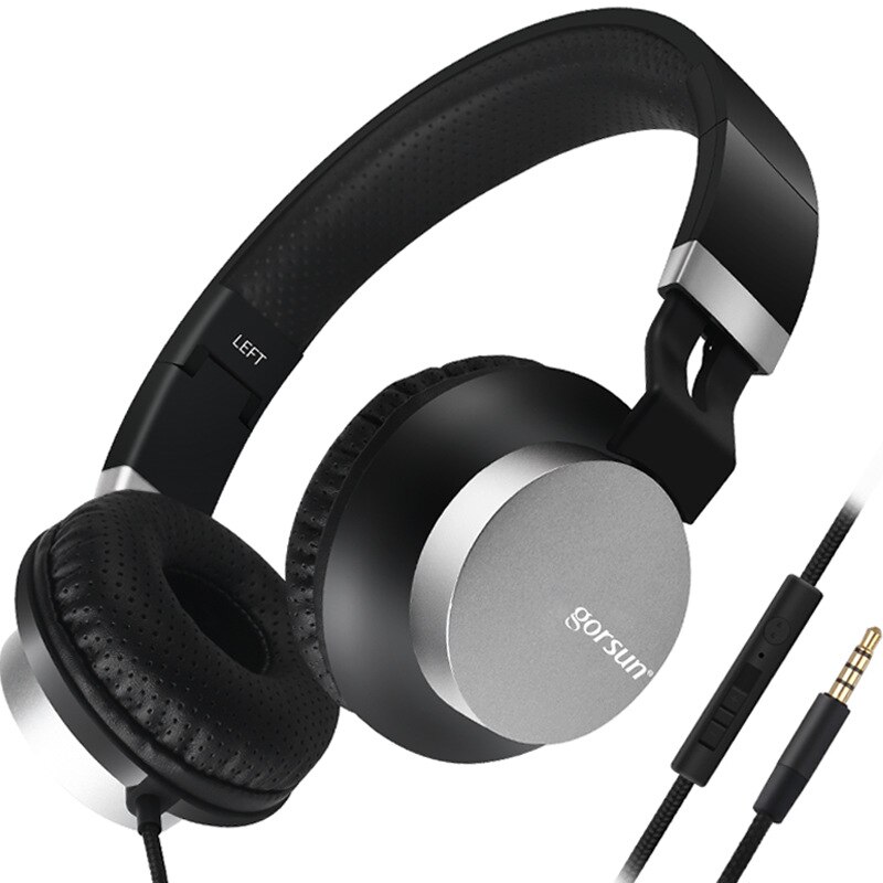 Gorsun  gs789 bekabelde hoofdtelefoon met microfoon headset bas hifi geluid muziek voor volumeregeling