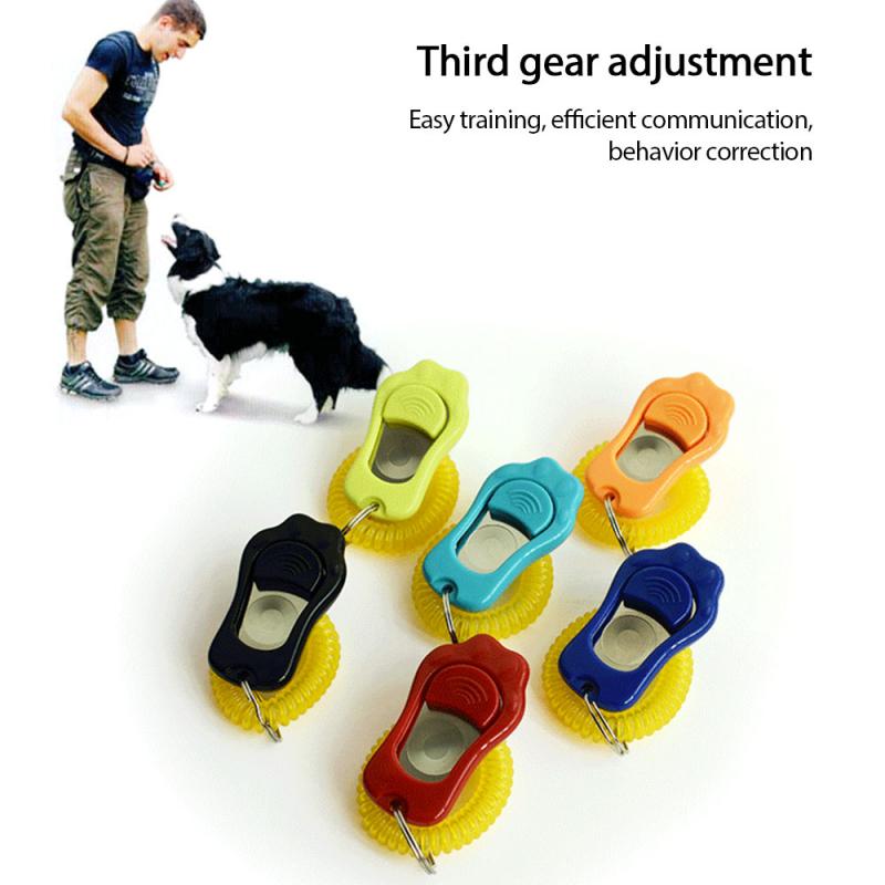 Hundträning klicker justerbart ljud nyckelring hundklicker anti skällande enhet hund agility träning husdjurstillbehör hundtränare