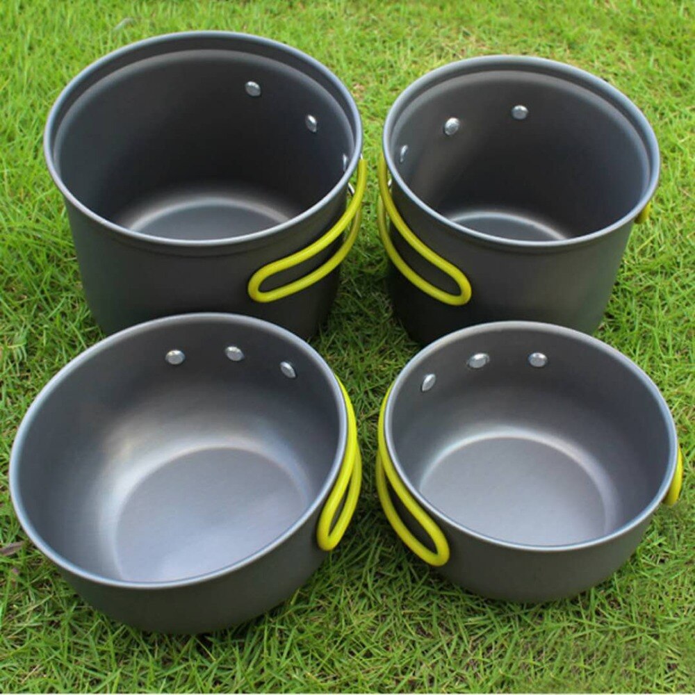 Outdoor Cookware Set Portable Set of Four Sets of Net Bags Durable Outdoor Picnic Cookware Cookware 3