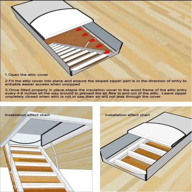 Pokrywa izolacyjna namiotu na poddaszu Pokrywa z folii aluminiowej 54x25x11 cali Wodoodporna składana osłona przeciwpyłowa Narzędzie robić izolacji
