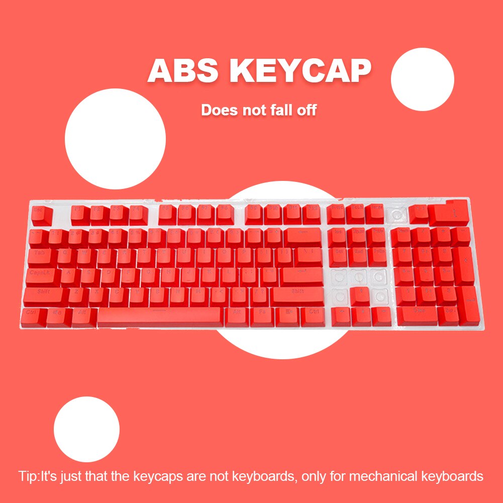Capuchons de touches de clavier vierge pour clavier mécanique Cherry MX, ABS, 104, double, barre d&#39;espace, interrupteurs: Red