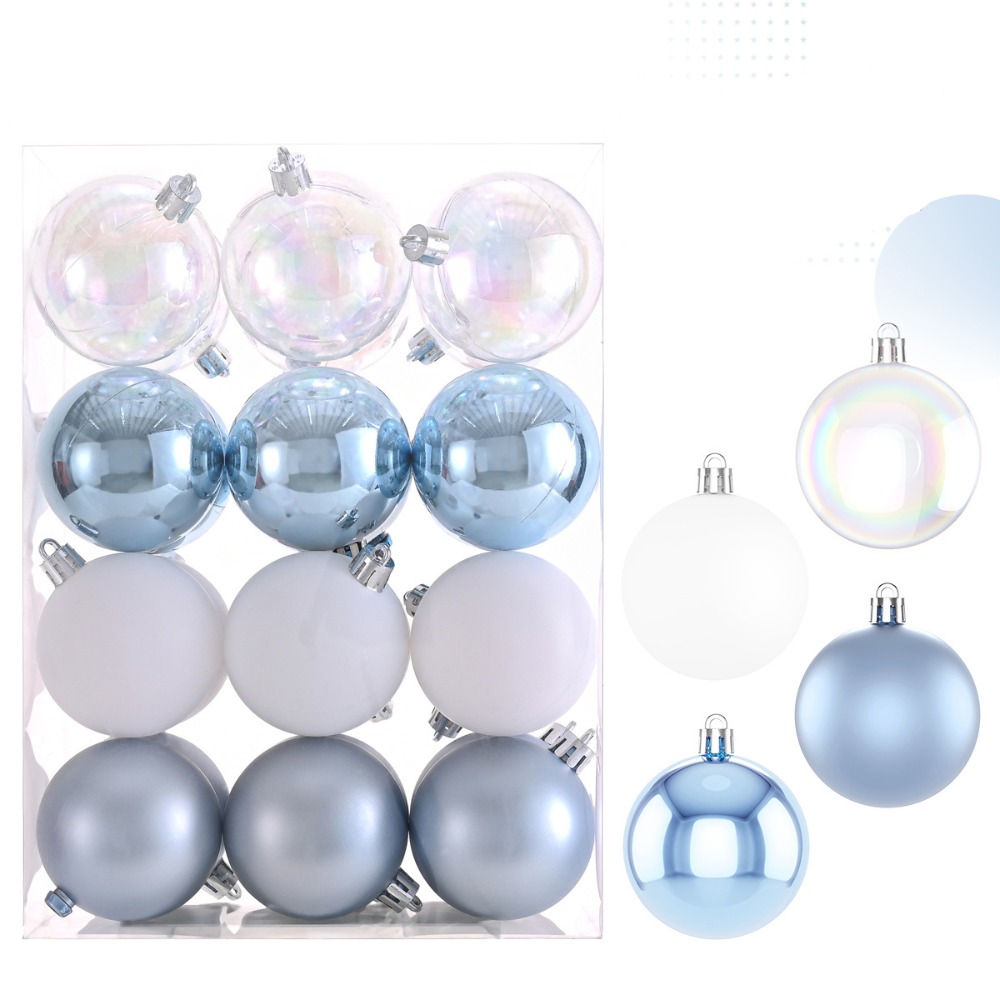 24 stuks 6 cm kerstballen gegalvaniseerde waterdichte kerstbollen hanger onbreekbaar plastic: Fluorescentie Geel