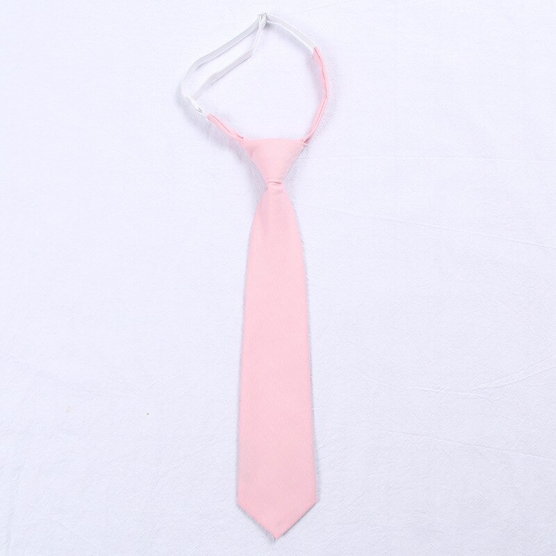 11 Solid Colors Men's Boy's Adjustable Neck Ties Narrow Necktie Accessories For JK DK School Uniform Students Cloths: Light Pink