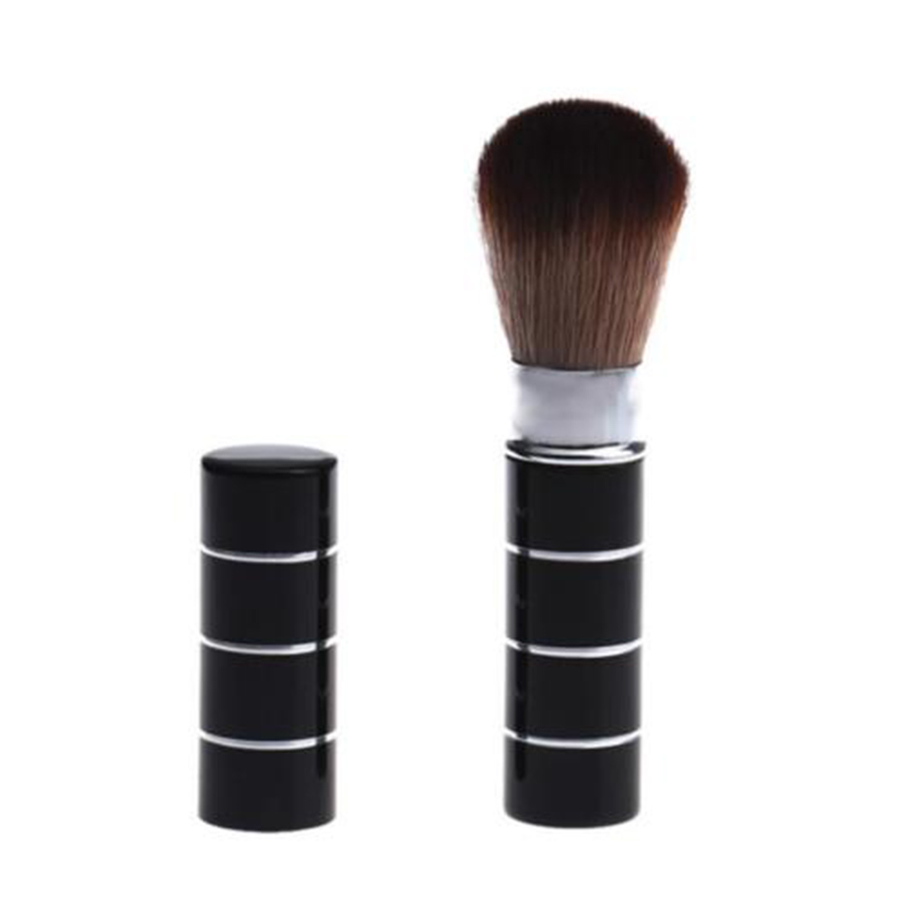 1PC Retractable Blush Makeup Brush Aluminum Handle Eyeshadow Foundation Facial Brushes Makeup Cosmetic Tools: Black