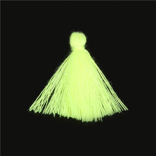 50 PC 27 MM Mini Polyester coton fil tissu gland bricolage pendentif bijoux clé faisant frange garniture artisanat glands accessoires de couture: Neon Yellow