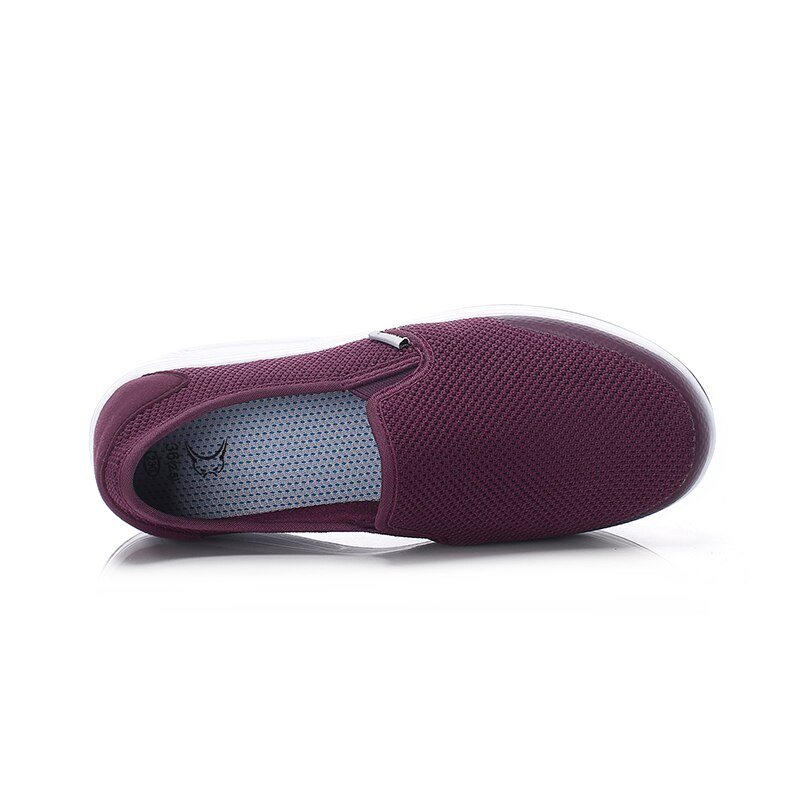 Kvinner flat platform toning sko slip on lette damer wedge fitness swing joggesko utendørs kvinner slankesko sport