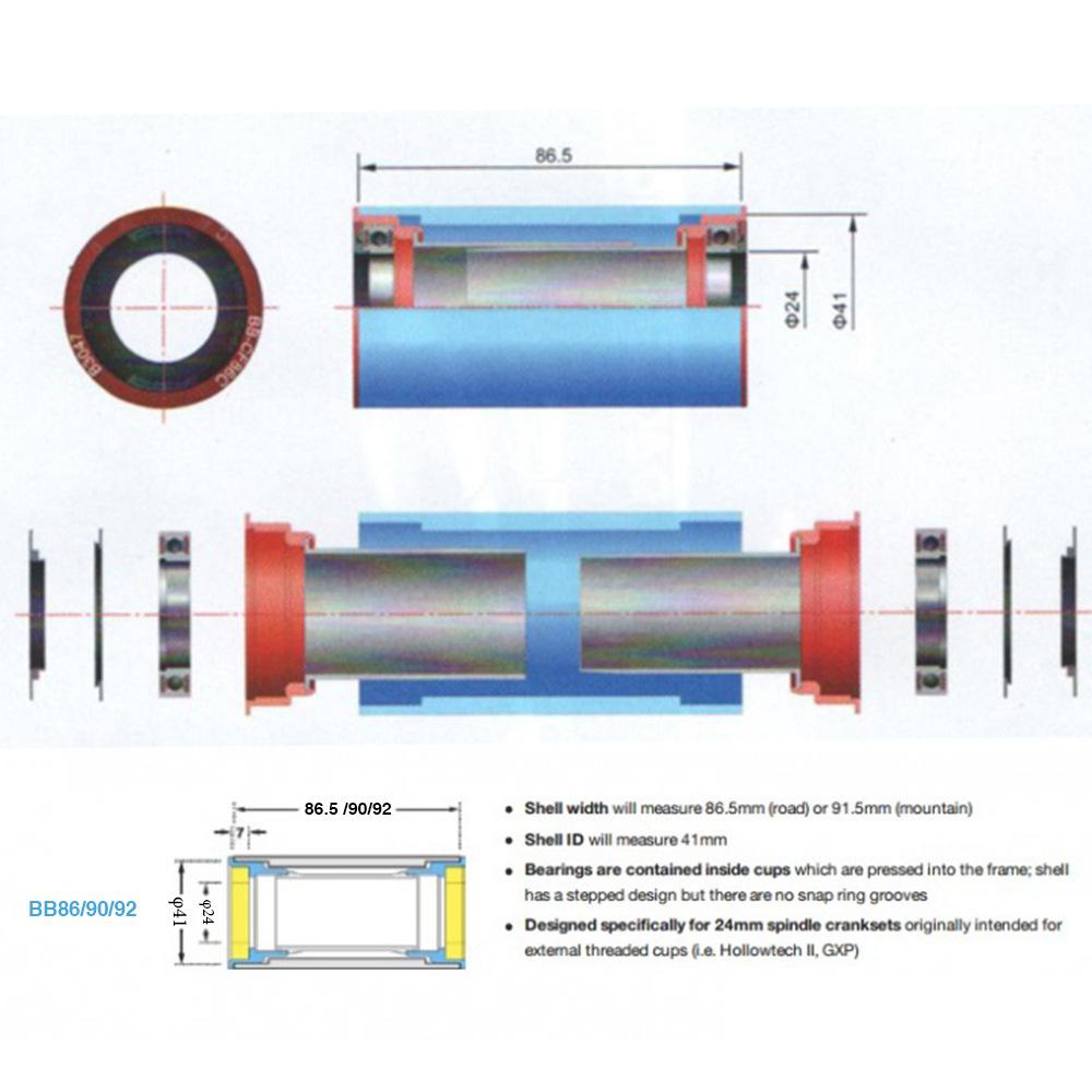 ZTTO Ceramic BB209 Press Fit Bottom Brackets for Road Mountain Bike Parts