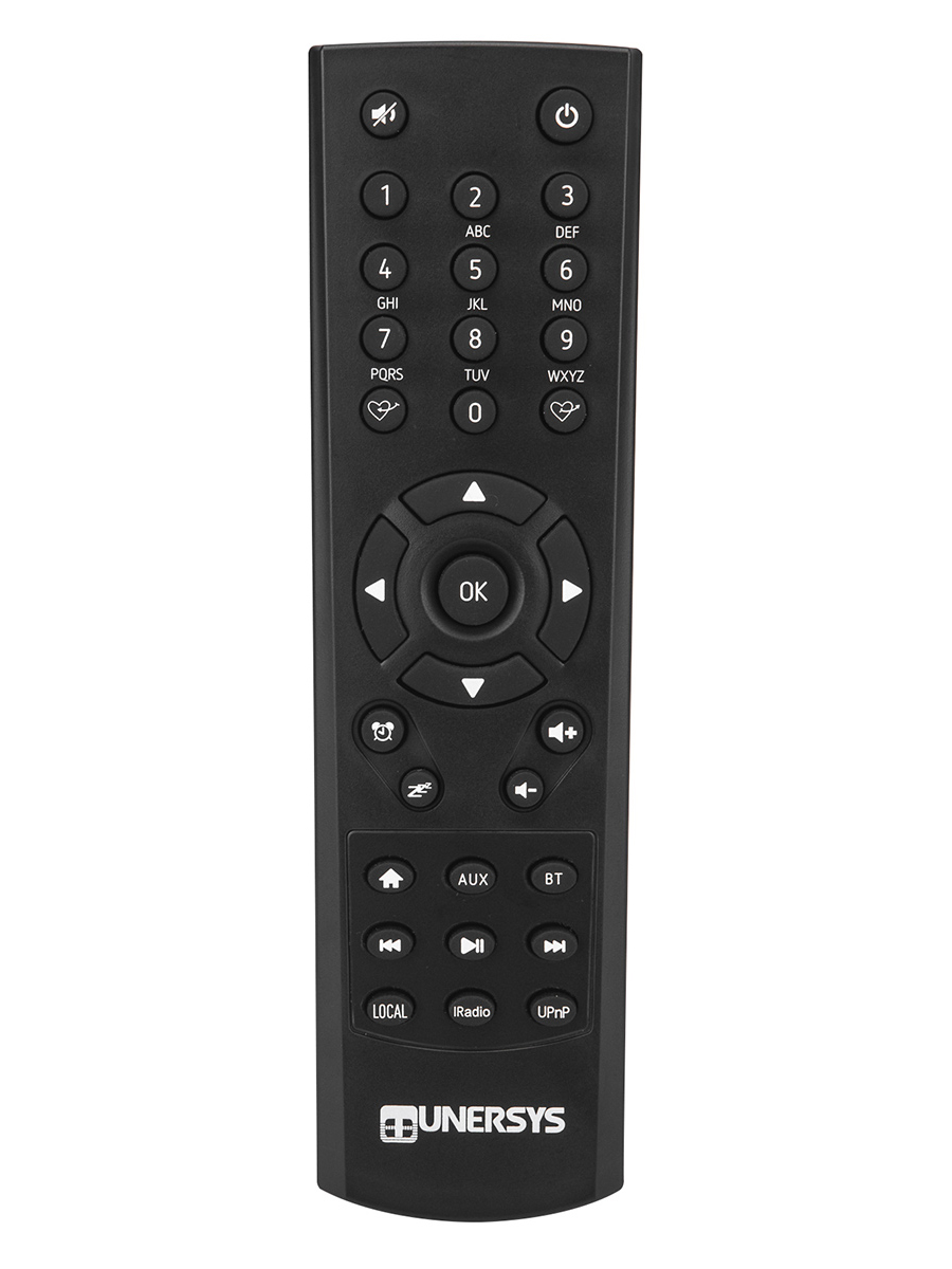 33 Rubber Keys Internet Tuner Remote Control for Ocean Digital and TUNERSYS Skytune Server WiFi Internet Radio Tuner Bluetooth