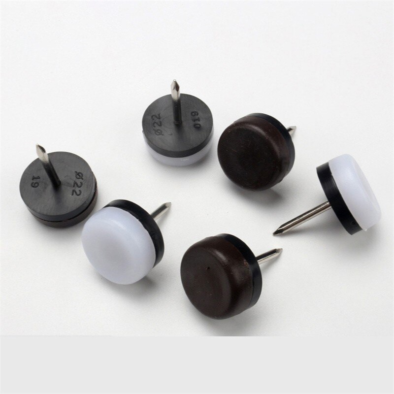20 Stks/partij 30Mm Meubilair Stille En Antislip Plastic Anker Nail Kast Grond Wit Bruin
