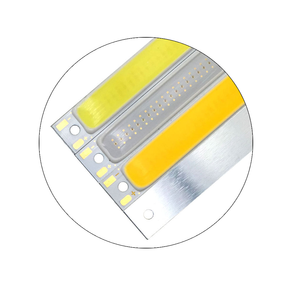 60x8mm 2V 3V bombilla LED COB tira 3,7 V Chip a bordo blanco frío cálido Color azul rojo 1W 3W luces LED COB lámpara de trabajo