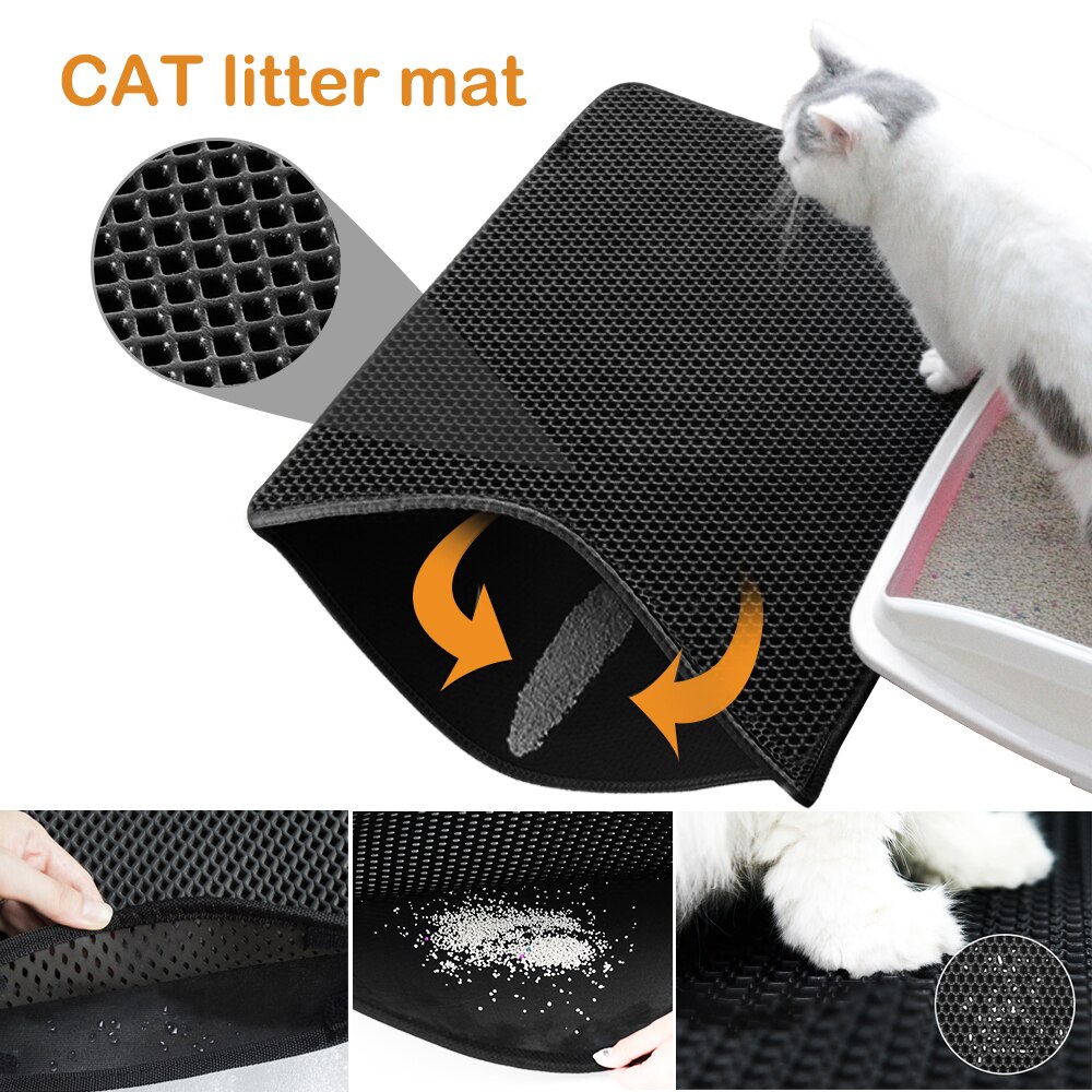 Haustiere Katzen Wurf matt Bett Haus Boden Doppel Schicht EVA Leder Wasserdichte Untere Fänger Heimat-matt Tragbare Tragbare Katze Produkte