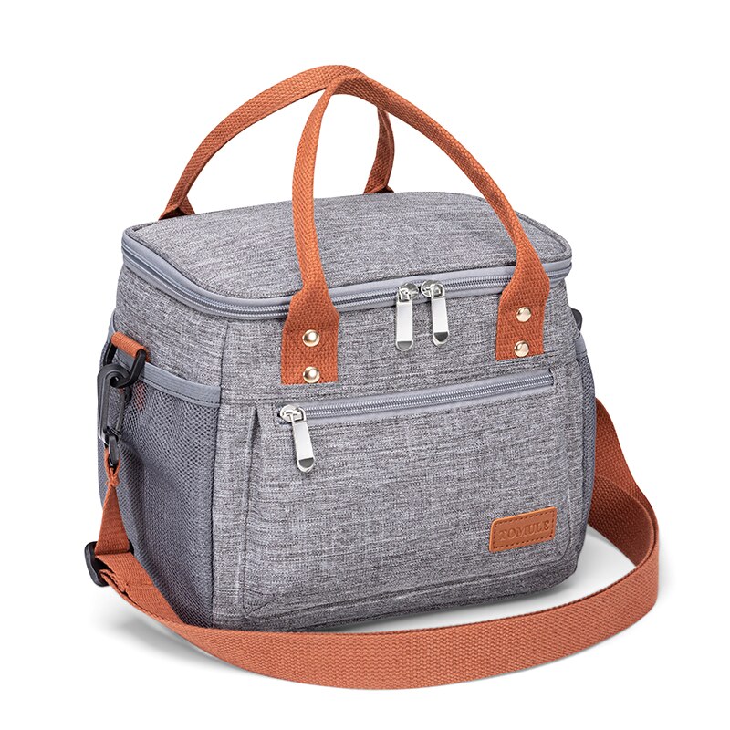 Tomule Thermische Mittagessen Tasche für Frauen freundlicher Männer Kühler Taschen Picknick Tragbare Taschen Wasserdicht Isolierte Pack Schwarz: TML-L001-02