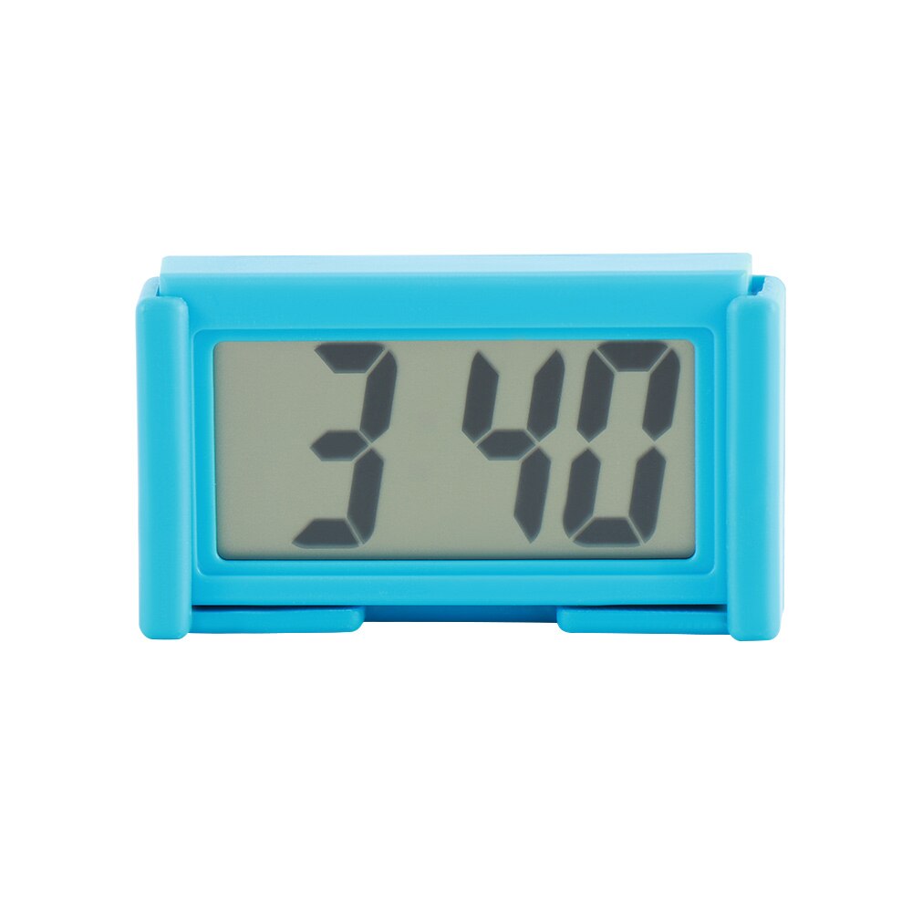 Portable LCD Screen Mini Electronic Clock Dashboard Self-adhesive Digital Clock Table Calendar Promotional: Blue