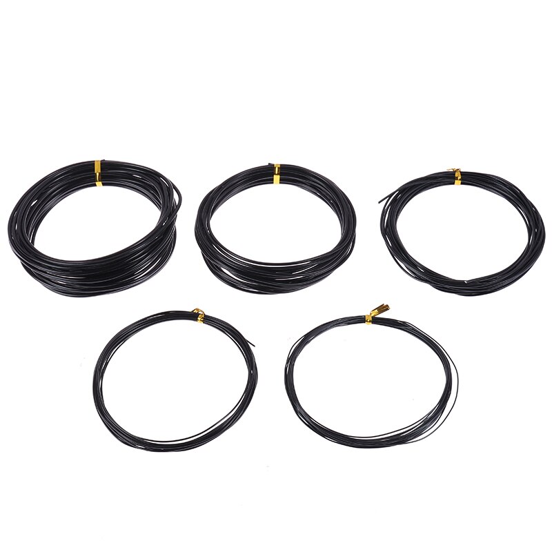 Total 5m (Black) Bonsai Wires Anodized Aluminum Bonsai Training Wire With 5 Sizes (1.0 Mm,1.5 Mm,2.0 Mm 2.5mm .3mm)