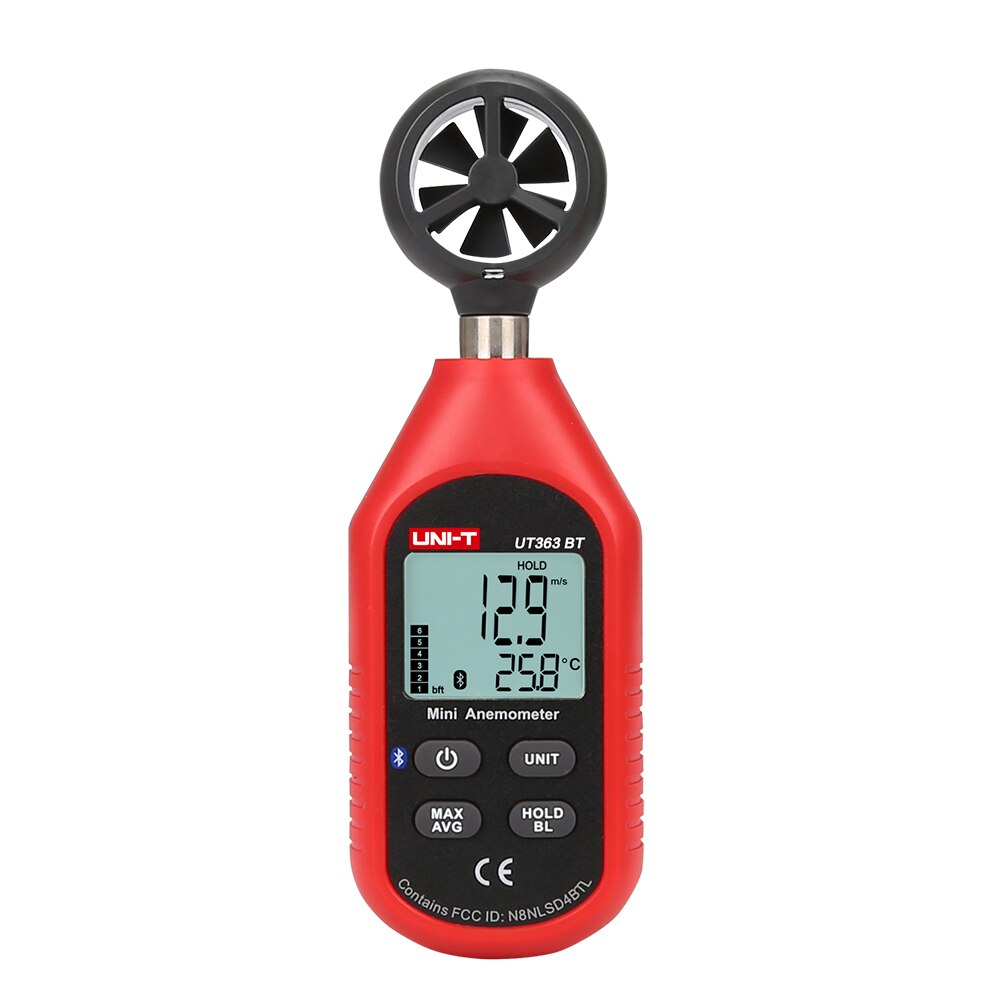 Lcd-scherm Bluetooth Wind Meter Met Thermometer Backlight Mini Batterij Aangedreven Zeilen Digitale Anemometer Windsurfen