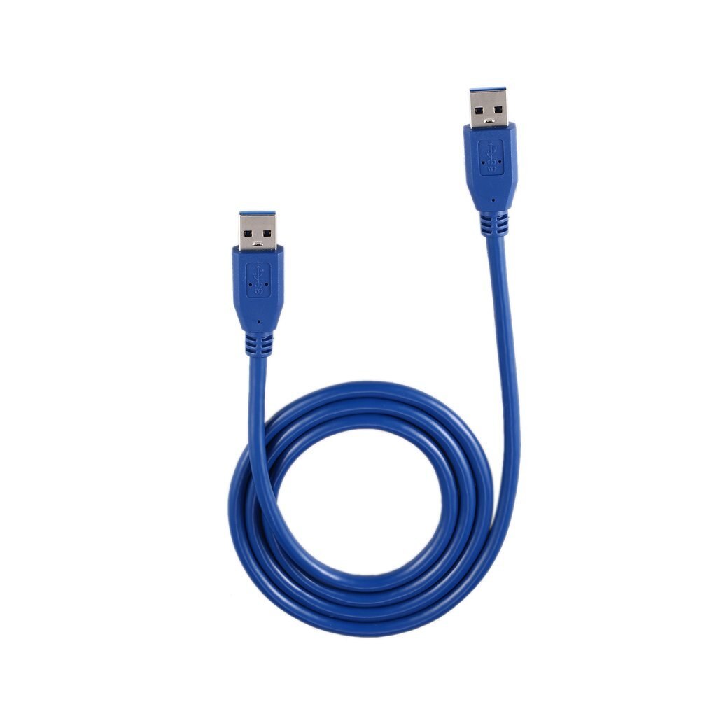 Portable Blue Solid 3FT/1M SuperSpeed Computer USB 3.0 Type A Male to Type A Male M/M M2M Extension Cable Cord Wire