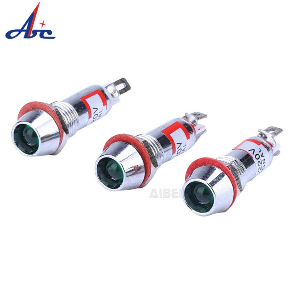Electric oven 10mm mounting dia Indicator Light 12v 24v 220v red green pilot indicator plastic pin indicator lamp warning light
