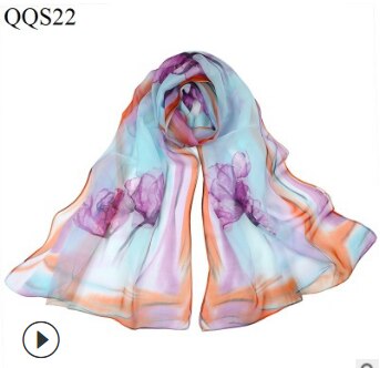 beach flower print Georgette chiffon scarf silk square hijab cool shawl ladies foulard femme Scarves hair bufanda mujer: 4