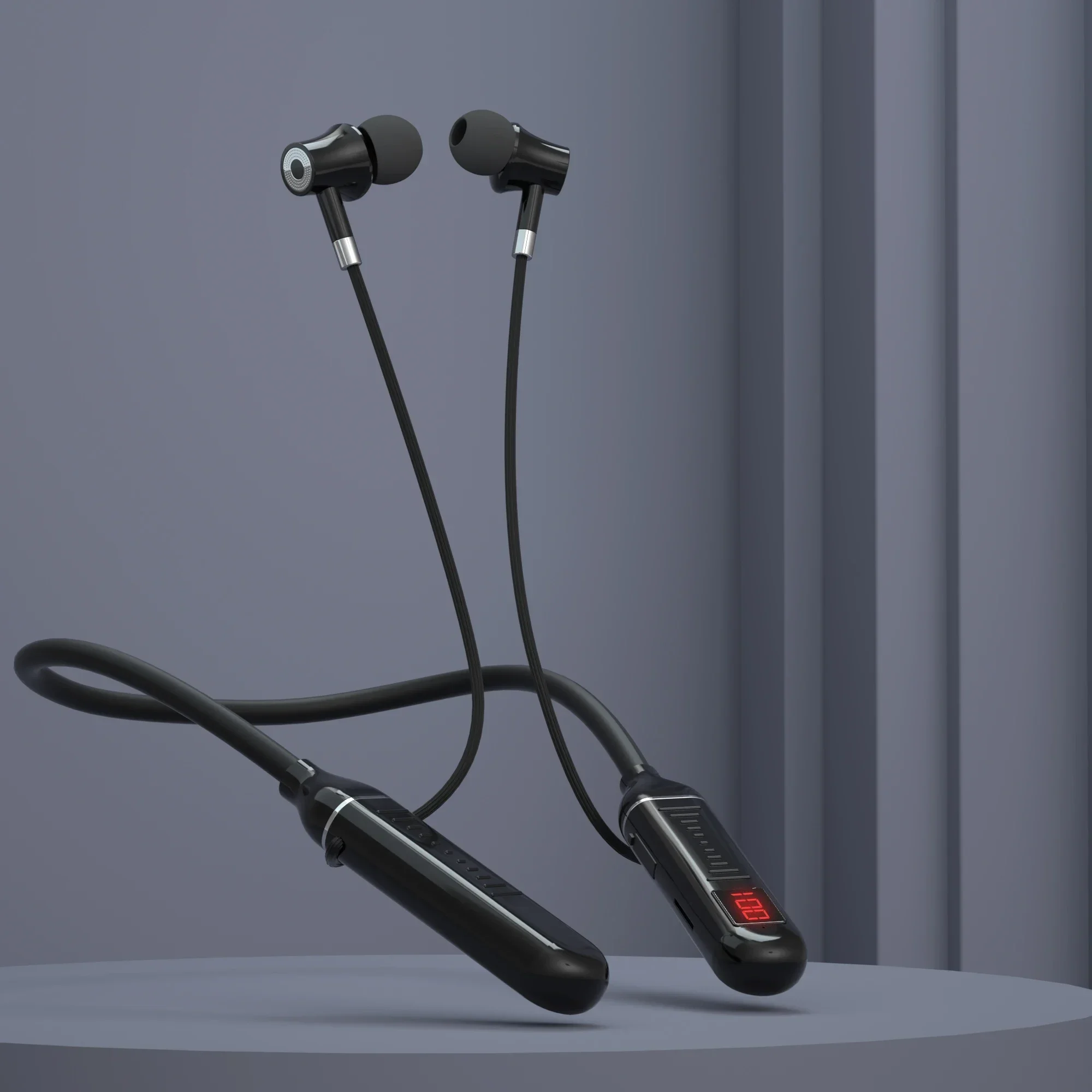 Drahtlose Kopfhörer 5,3 Nackenbügel Kopfhörer Gaming LED Display Stereo Sport Headset Halter Wasserdichte Magnetische Ohrhörer: Default Title