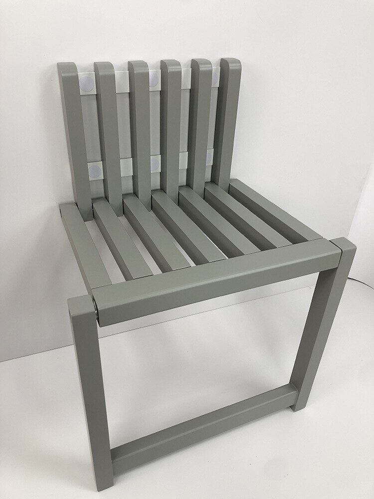 Silla plegable montada en la pared, taburete oculto de madera maciza para porche, puerta, armario de zapatos, baño, balcón, sala de estar: grey