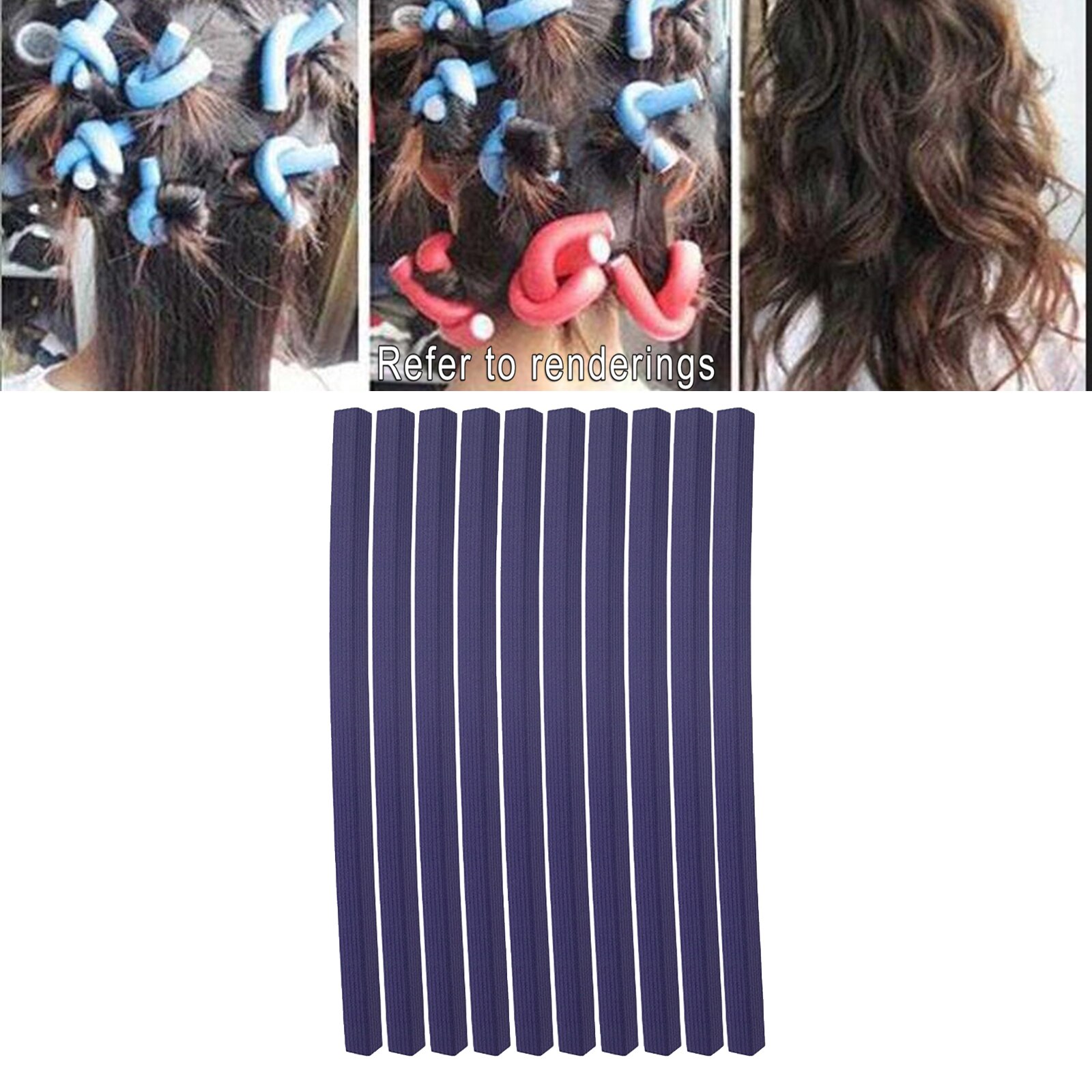 Foam Hair Roller Spiral Wavy Curl Hair Tool Self Grip Soft Stylish Bendy Curling Rods Roller Set Curl Stick Hair Curler: 24x1.5cm