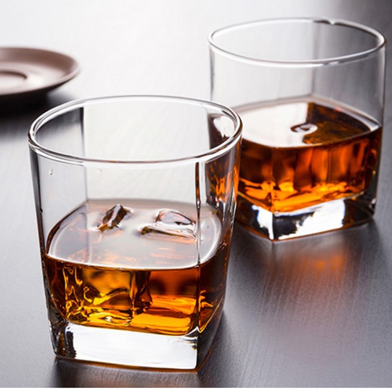 6 stks/partij 170ml Klassieke Whisky Glazen Dikke Bodem Whiskey Glas Helder Glas Cup voor Bier Thee Wijn Drinken Bar club Glaswerk
