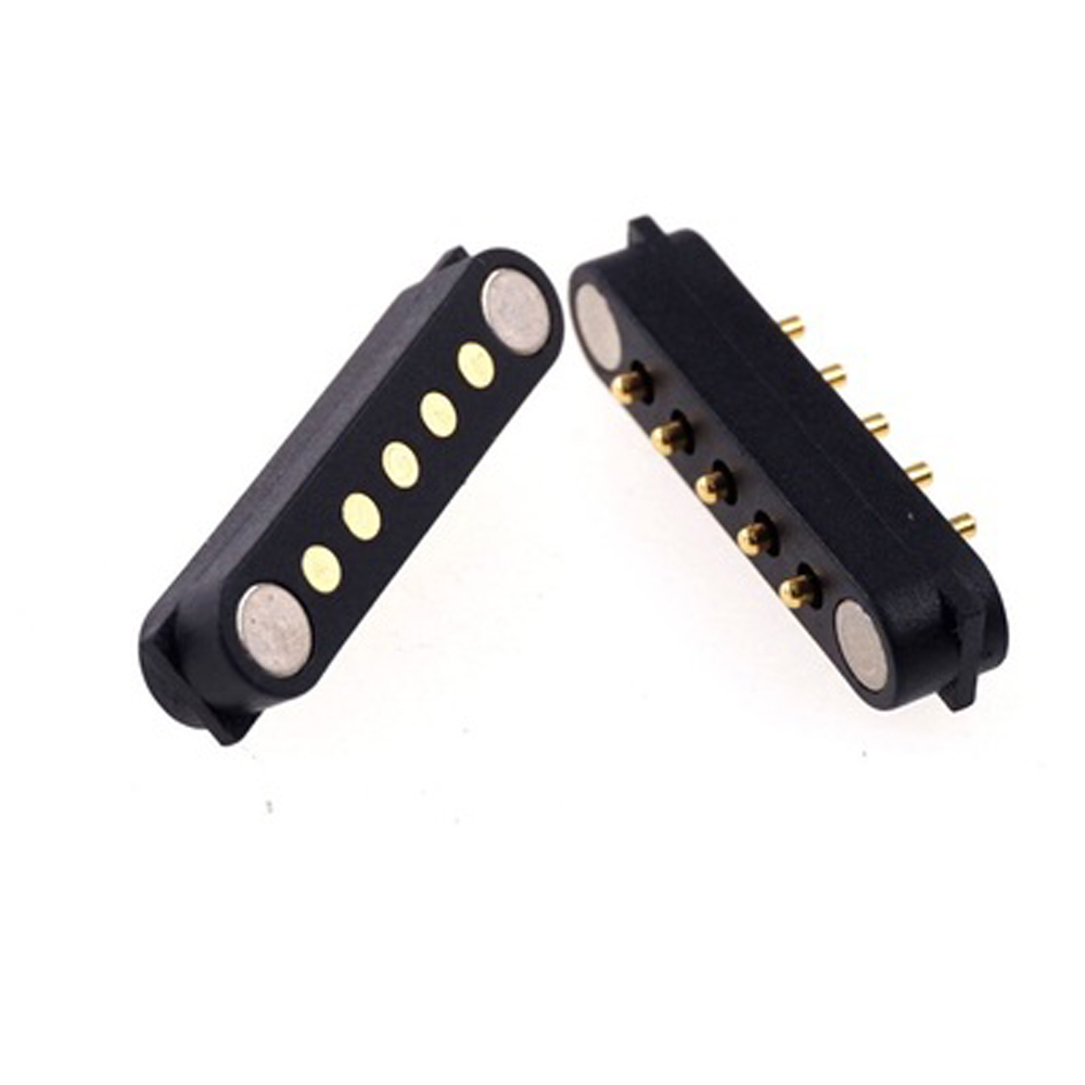 1-3 Pair 2A Magnetic Pogo Pin Connector 5 Positions Pitch 2.54 MM Spring Loaded Header Contact Strip Power Charge Data Transfer