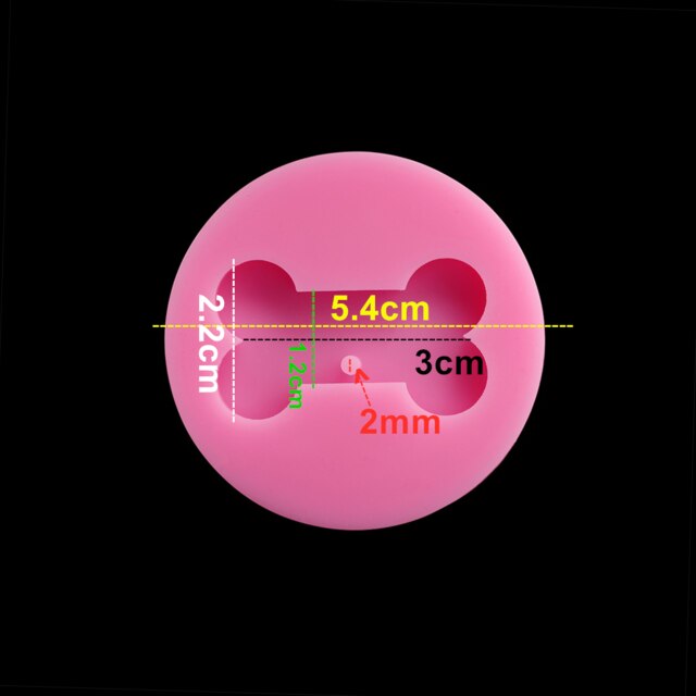 1 pçs forma de osso do cão moldes de silicone para tag do cão chaveiro pingentes resina cola epoxy molde de fundição para diy jóias que fazem ferramentas de anel chave: Round Pink