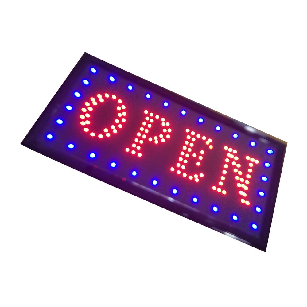 1pc LED Open Sign High Visibility Practical Electric Display Sign LED Sign Board Advertising Board for Wall Shop Window