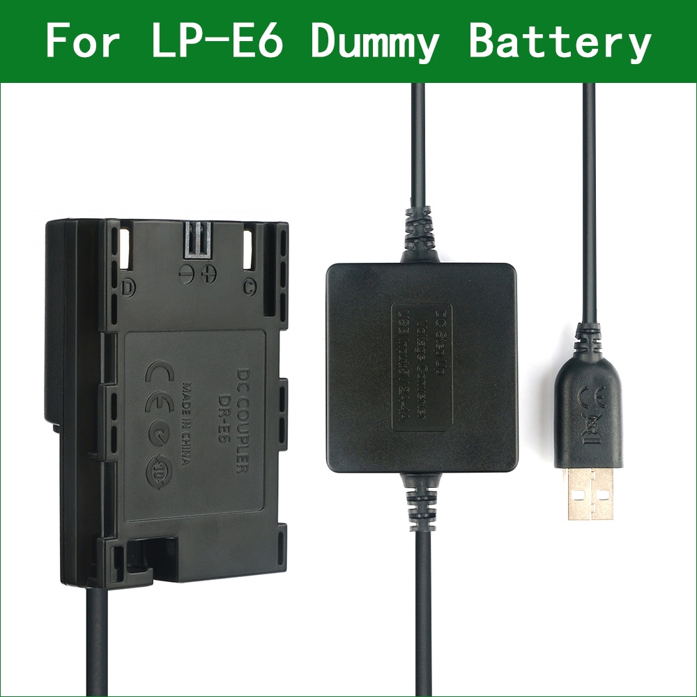 Lp E6 E6N ACK-E6 DR-E6 Dummy Batterij &amp; Dc Power Bank Usb Kabel Voor Canon Eos 5D Mark Ii Iii iv 7D Mark Ii