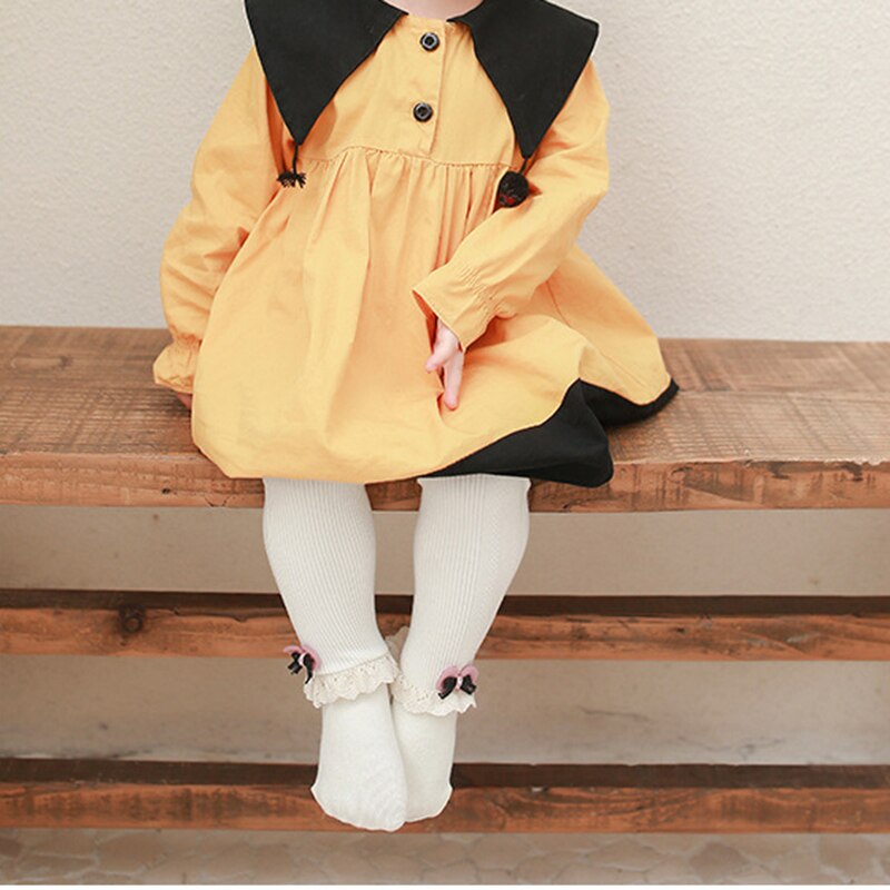 Schattige Baby Meisje Panty Kant Bloem Bows Prinses Meisjes Panty Zachte Katoenen Baby Kinderen Kids Panty Panty Winter Herfst