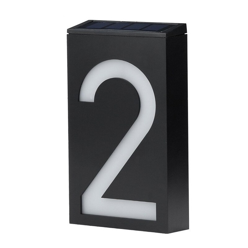 Lampe de porte murale solaire | Étanche, numéro maison, Plaque d'adresse pour porte d'hôtel, boîte aux lettres, Plaque numérique, lampe de porte murale: 2
