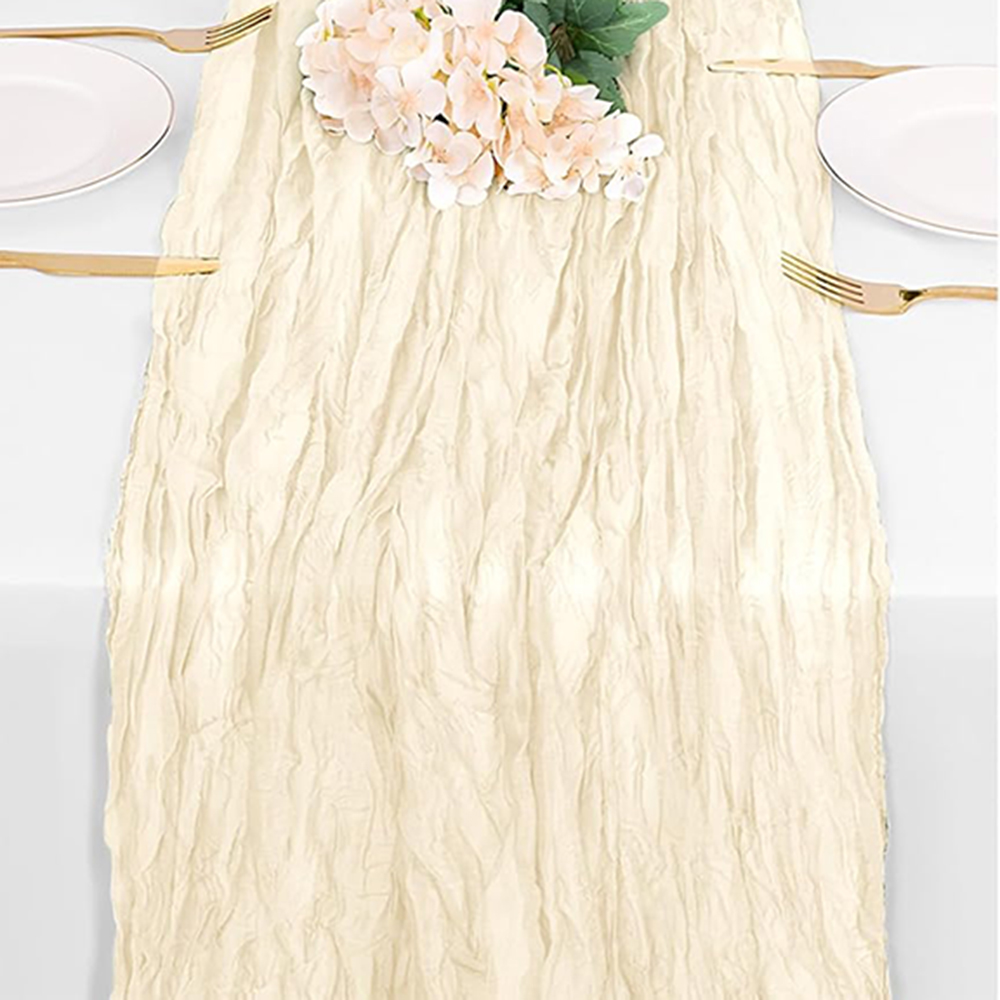 Rosa boho ostduksduk löpare halvtransparent gasvävtyg babyrosa löpare bröllop födelsedagsfest babyshowerdekorationer: 30*220cm / Lila